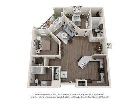 B2 Floor Plan at LIV at Boerne Hills an Active Senior Community 62+, Boerne, TX, 78006